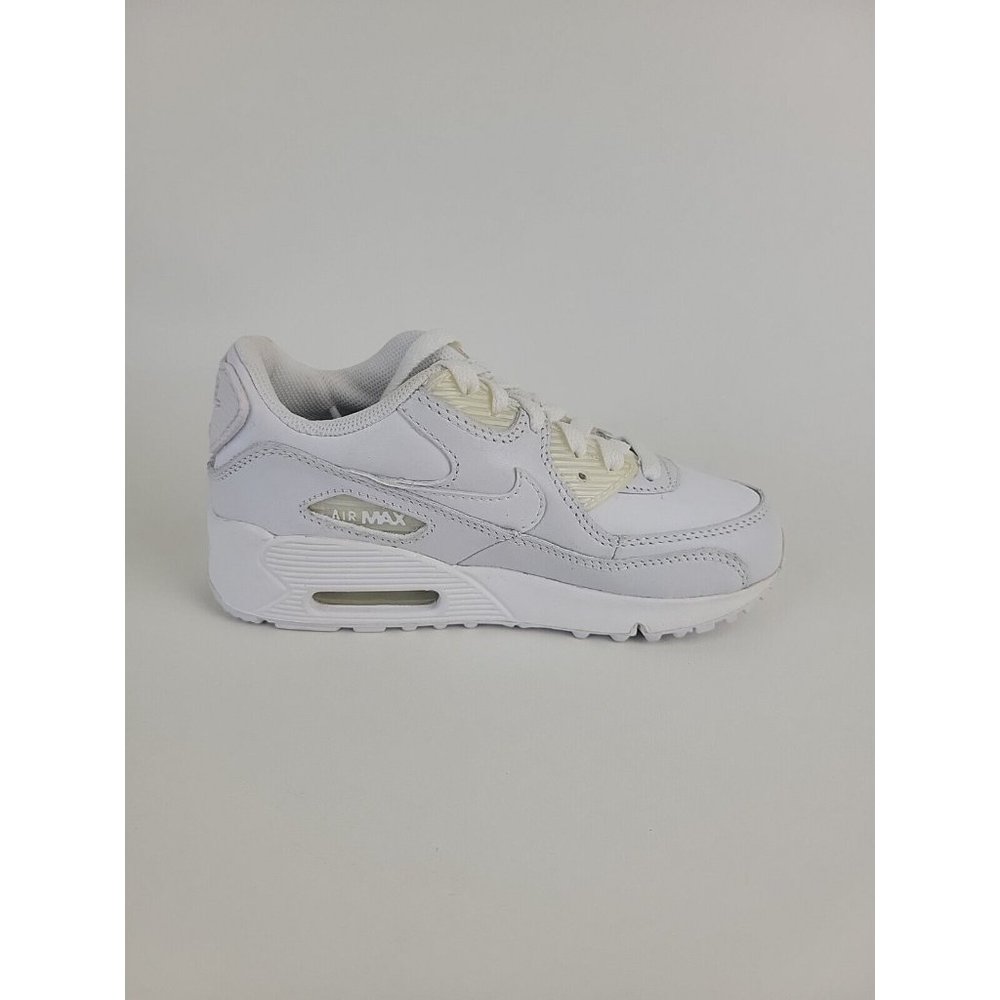 Nike Air Max 90 Pre School 307794 111 Unisex Shoes Leather White Vintage - Picture 3 of 10